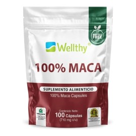 🌱⚡ Wellthy Maca Orgánica 100 Cáps | Energía, Vitalidad & Balance Hormonal 💚🔥