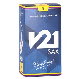 Vandoren SR813 Alto Saxophone V21 Reeds Strength 3; Box of 10