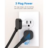 Flat Plug Short Extension Cord 1Ft Low Profile Adapter 3