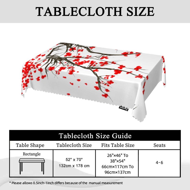 Swono Japanese Cherry Table Cloth Ink Painting Flower Blossom Cherry