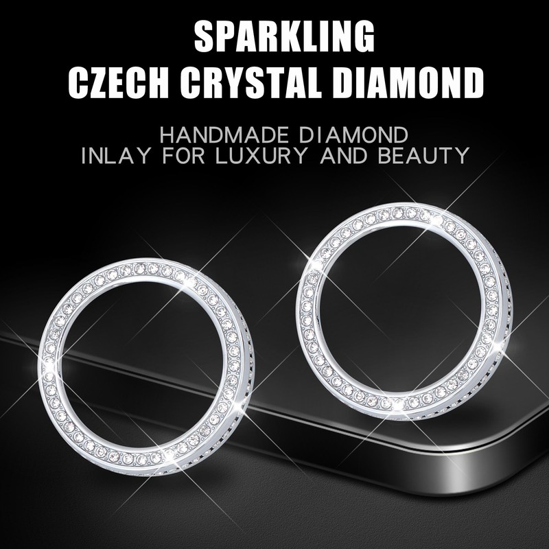 CONGCONG Bling AC Air Conditioning Knob Cover Crystal Accessories 2Pcs