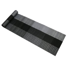 Famibay PVC Heat Resistant, Washable, Vintage, Vinyl Table Runner, Black (black-02), 180