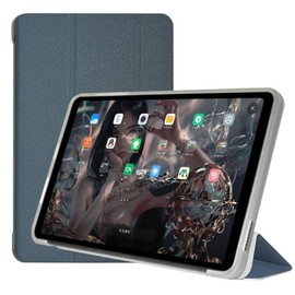 Qiawum Folio Stand Case for Alldocube iplay60 Mini Pro Tablet 8.4", PU Leather Slim Multi-Viewing Angles Cover with Auto Wake/Sleep Function Hard Back Shell Protective Sleeve (Gray)