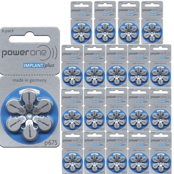 Power One Pilas de implante Cochlear, 2 Cajas de 60 baterías, Total de 120 baterías