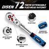 DISEN 3-Piece Extendable Flex-Head Ratchet Wrench Set with EVA Storage