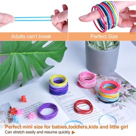 50 pcs Hair Bands, Multicolored Snag Free Thick Elastic Hair Bands for School Kids, Thick Hair Ponytail Bobbles for women, Gentle Strong Snag-free Elastic Baby hair ties for girls. (Multi-Colored)