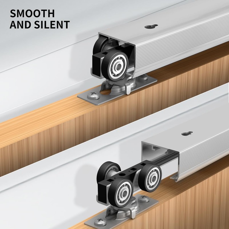 Pocket Door Hardware and Track Set, 48 Inch Sliding Door