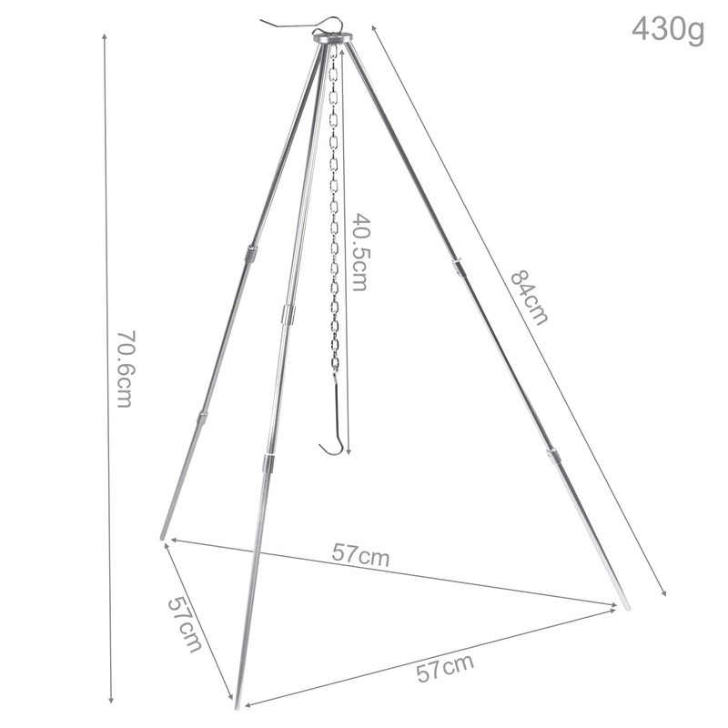 Lomo Cooking Tripod - Lightweight Aluminium Stand for Camping and