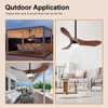 BOJUE Solid Wood Ceiling Fans With Lights, 36 Inch Modern