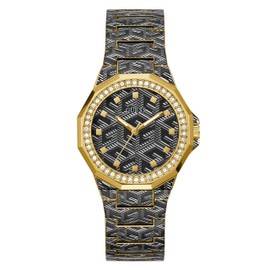 GUESS Women's 38mm Watch - Multi-Color Bracelet Black Dial Gold Tone Case