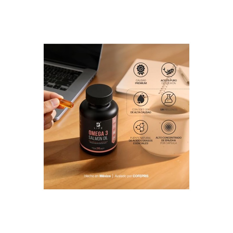B Life Omega 3 Aceite Puro de Salmón 100 cápsulas