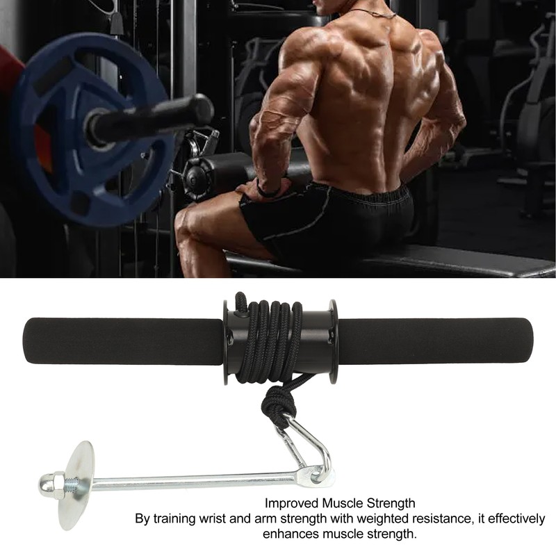 Forearm Wrist Roller Iron Muscle Strength Weight Bearing Rope Forearm