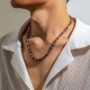 ONBRIG Puka Shell Necklace Mens Surfer Necklace Wooden Beaded Necklaces