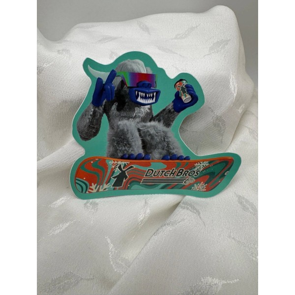 Dutch Bros Limited Edition Sticker Cool Snowboarding Yeti Brand New
