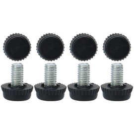 uxcell M6 x 10 x 15mm Leveling Feet Adjustable Leveler Floor Protector Cover Pad for House Furniture Desk Table Chair Leg 8 Pack