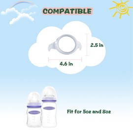 Baby Bottle Handles Compatible for Lansinoh Bottles, Feeding Bottles Holder Accessories, White, Pack of 4
