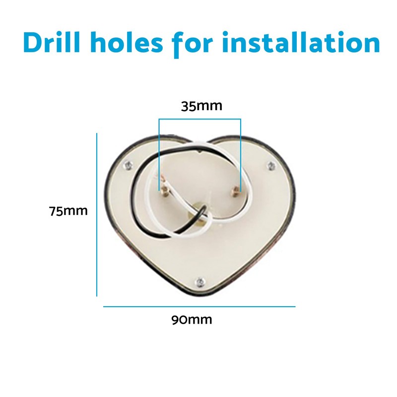 MAX COOL 2PCS Heart Shape 12V LED Side Marker Indicators