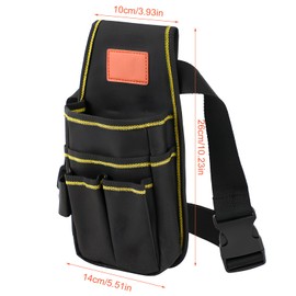 Amexo Tool Bag with Belt, Multi-Purpose Tool Holder Organiser 600D Oxford Fabric Electrician Tools Bag for Carpenters Electricians Technicians