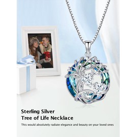 April Birthday Gifts for Women 925 Sterling Silver Tree of Life Diamond Necklace with January Birthstone Jewelry Christmas Valentine Mothers Day Birthday Gifts for Women Her Girlfriend Sister Mom