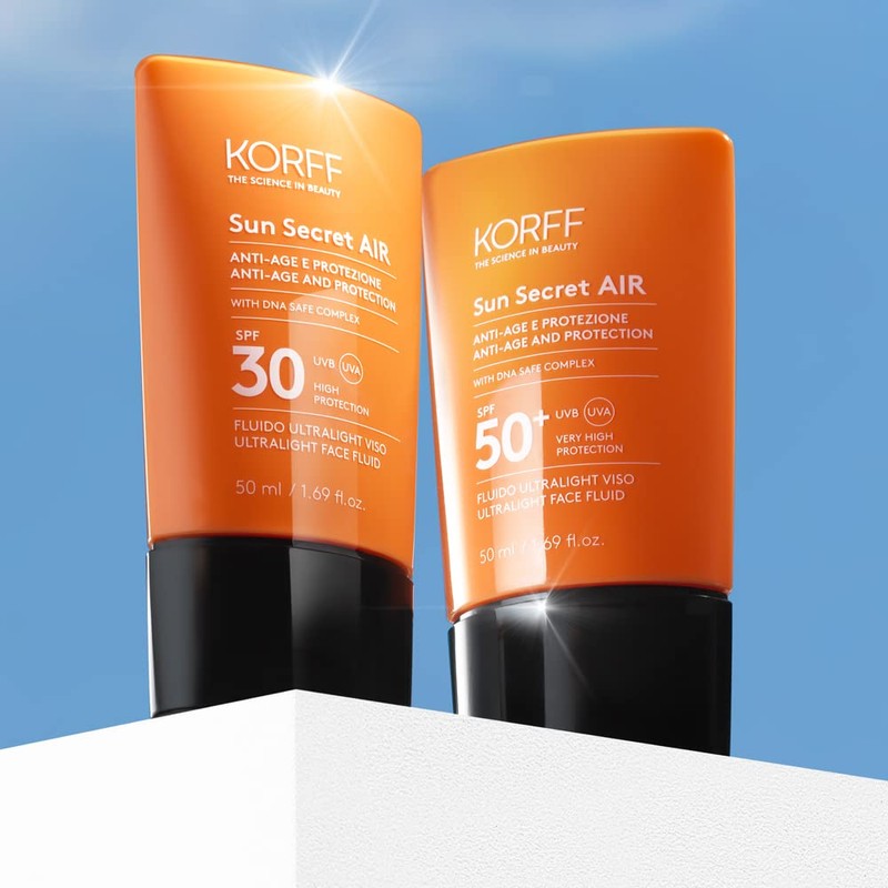 Korff Sun Secret Air Fluid Ultralight Face SPF50 Moisturising and
