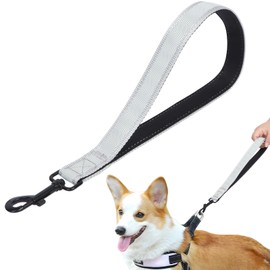 Lollanda Short Dog Lead for Training, Reflective Short Leash for Dog, Short Training Leads for Small, Medium, Large Dogs (Grey, 47cm)