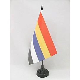 Republic of China 1912-1928 Table Flag 5'' x 8'' - Chinese Five-coloured Desk Flag 21 x 14 cm - Black plastic stick and base - Drapeau République de Chine 1912-1928 AZ FLAG