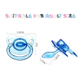 Landofgenie Large Shield Adult Size Pacifiers Butterfly Shape Transparent Design Pacifier Blue