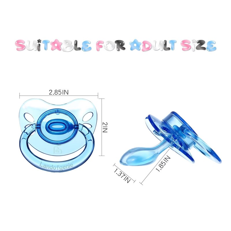Landofgenie Large Shield Adult Size Pacifiers Butterfly Shape Transparent Design