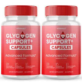 Glycogen Support Capsules, Advanced Formula Support Supplement, All Natural Formula Pills to Maintain Healthy Levels, Overall Wellness - Maximum Strength, Glycogen Support Pills Reviews (2 Pack)