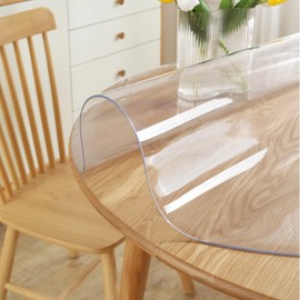 LovePads Round Clear Table Cover Protector 43 Inch, 2mm Thick Table Protector for Dining Room, Waterproof Plastic Cover PVC Vinyl Tablecloth, Circle Tabletop Protective Pad for Furnture Surface
