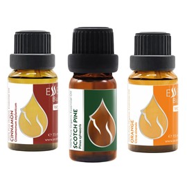 Essences Bulgaria Set Holiday Spice Organic Essential Oils | Cinnamon + Orange + Scotch Pine | 100% Pure and Natural | Undiluted | Therapeutic Grade | Family-Owned Farm | Non-GMO