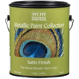 1 gal Modern Masters ME221 Warm Silver Metallic Paint Collection, Satin Water-Based Decorative Metallic Paint