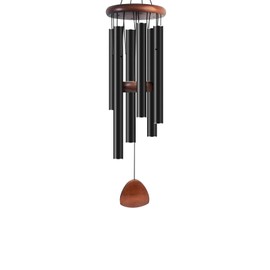 Bingxue Windspiel für draußen, 66 cm, Holz, Trauer-Windspiel, Gedenk-Windspiel für den Verlust einer geliebten Mutter, Vater, Beileidsgeschenk, Heimdekoration, Outdoor, Garten, Terrasse, Schwarz, 66