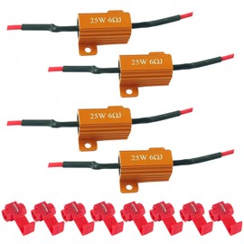 LKCCTK High Fla Protection Resistor, LED Turn Signal Resistor, For 12V, 25W, 6Ω, Turn Signal Resistor, Set of 4