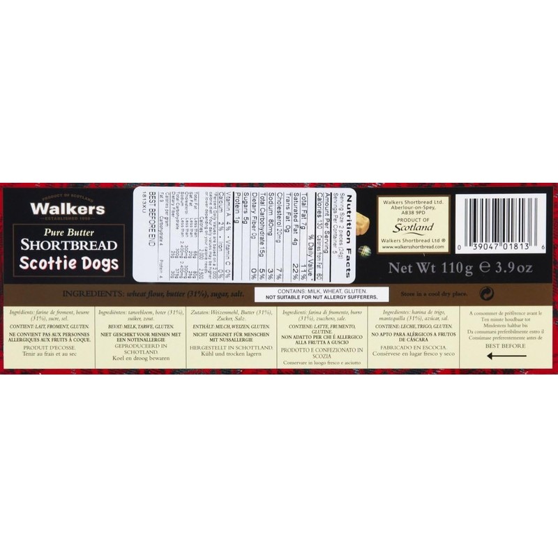 Walkers Scottie Dog Shortbread - 3.9 oz - 12 pk