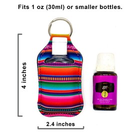 Party Girl Kim Hand Sanitizer Holder - 1 oz Travel Size Hand Sanitizer Keychain Holder, Attaches Easily to Your Purse, Backpack, Diaper Bag With Key Ring and Carabiner Clip Serape Tie Dye