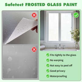 Safetect 18 oz Frosted Glass Paint, Waterproof Window Privacy Paint, Water-based & UV Resistant, Frosted Glass Spray, Frosted Glass Paint, for Bathroom, Sliding Door, Kitchen, DIY, Office Window