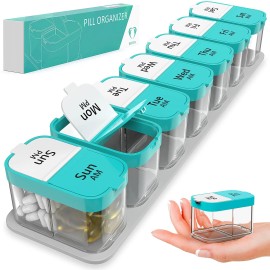 UD_Extra Large Weekly Pill Organizer   XL Daily Pill Box   7 Day Am Pm Pill Case Jumbo Pill Container for Supplements Big Pill H
