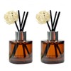 Yaphetss 2Pcs Diffuser Bottles Empty Glass Diffuser Jar Diffuser Bottles