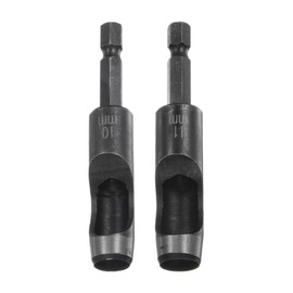 HARFINGTON 2pcs 10mm,11mm Leather Hollow Hole Punch 1/4" Hex Shank for Drills, Belt Hole Punch Punching Cutter Tool for Leathercraft Working