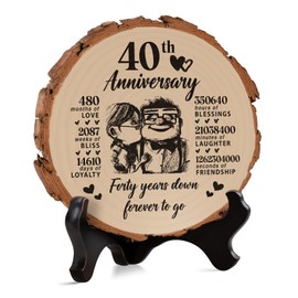 Ruby Wedding Anniversary Romantic Gifts for Her, 40th Wedding Anniversary Unique Gift, Ruby Wedding Anniversary Decorations, Ruby Anniversary Cool Gifts, Wooden Plaque, Ruby Wedding Gifts for Husband
