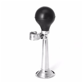 WHTCHSU Bike Horn for Adults Classic Horn Metal Squeeze Clown Horn, Fits All Bicycle Handle Bar, Loud Sounds（Silver Straight 7.87-Inch）