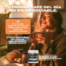 BPN PRO Café de Olla con Hongos Adaptógenos Melena de León + Ganoderma + Maitake Soluble Instantáneo Sin Azúcar Endulzado con Stevia Bajo Índice Glucémico 450g