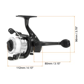 PATIKIL Fishing Reel, Ultralight Saltwater Reel with 60m Fishing Lines Left/Right Interchangeable Handle 5.2:1 Gear Ratio for Freshwater Saltwater Ice Fishing, Black, Silver Tone