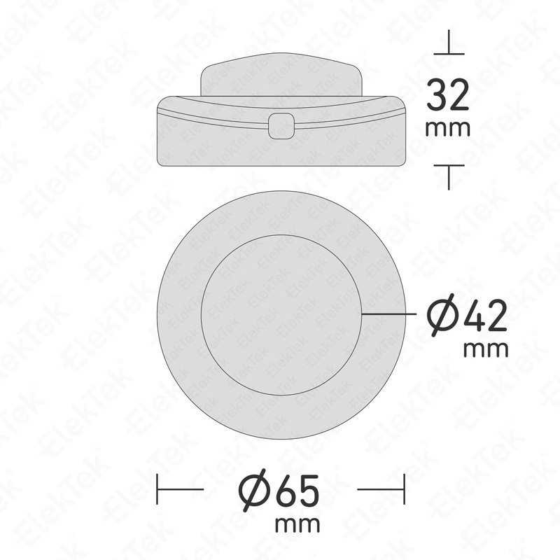 ElekTek Foot Press Switch in Line Push Button 65mm Diameter