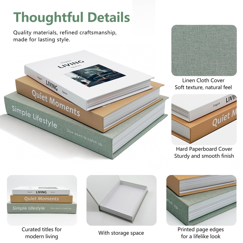 YKANYN Decorative Books for Home Decor, Aesthetic Fake Book Storage