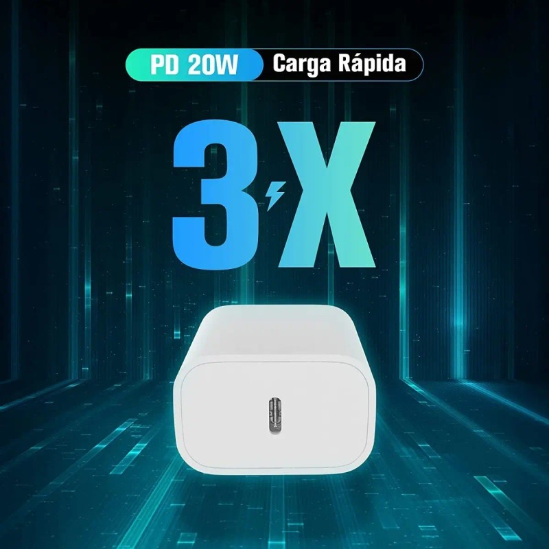 Cargador Elough Carga Rápida, 20w Salida Tipo C Certificado