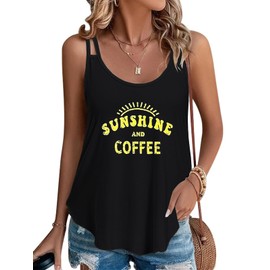Eniloyal Tank Top Women's Summer Spaghetti Tops Sleeveless Crew Neck Shirt, Sunshine