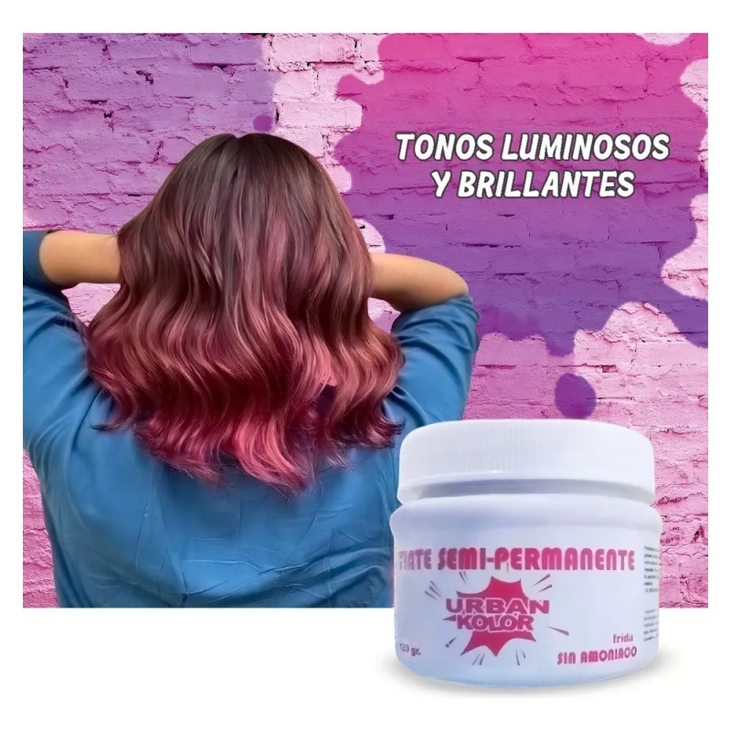 Tintes Fantasia Para Cabello Semipermanente Sin Amoniaco Tono Rojo Radiante