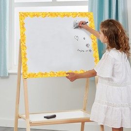 VABAMNA 72Ft Bulletin Board Borders Bee Themed Classroom Decor Yellow Bee Honeycomb Bulletin Board Trim for Back to School Decorations Door Wall Chalkboard Classroom Decor, 2 Rolls